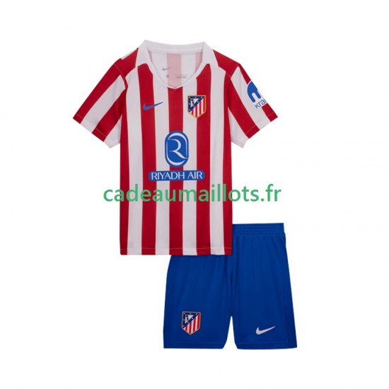Atlético Madrid Maillot avec flocage Domicile 2025-2026 ,Tenue Enfant MC