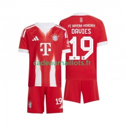 Bayern Munich Maillot avec flocage Alphonso Davies 19 Domicile 2025-2026 ,Tenue Enfant MC