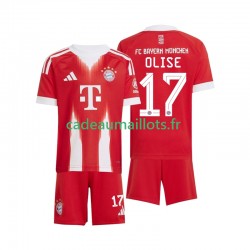 Bayern Munich Maillot avec flocage Michael Olise 17 Domicile 2025-2026 ,Tenue Enfant MC