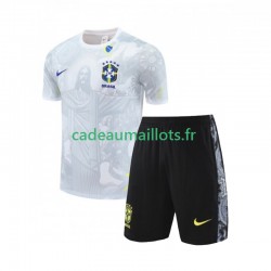 Brésil Blanc JESUS Football Shirts Domicile 2024-2025 ,Tenue Enfant MC