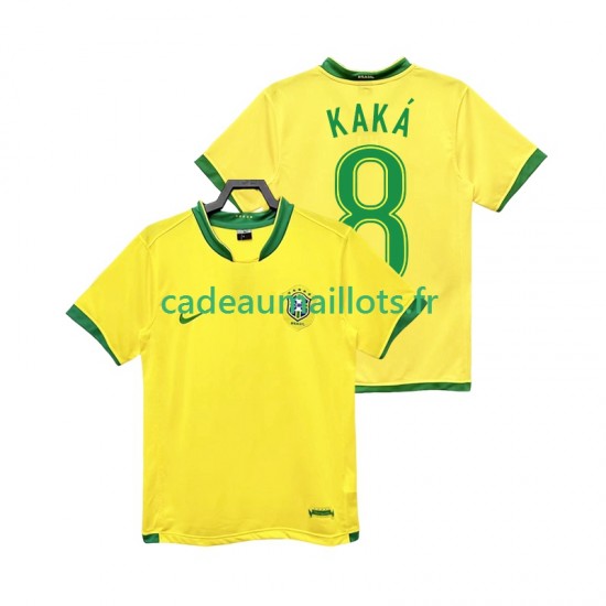 Brésil Maillot avec flocage KAKA 8 Rétro Domicile 2006 ,Homme MC