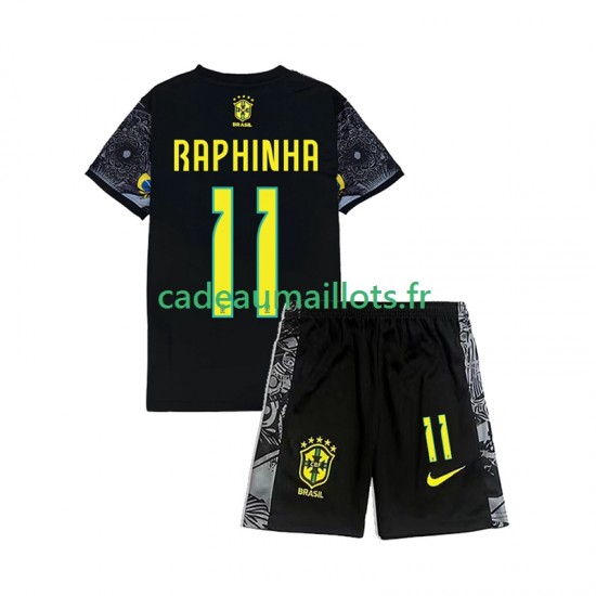 Brésil RAPHINHA 11 Cheist the Redeemer Football Shirts Domicile 2024 ,Tenue Enfant MC