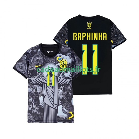 Brésil Maillot avec flocage RAPHINHA 11 Cheist the Redeemer Domicile 2024 ,Homme MC