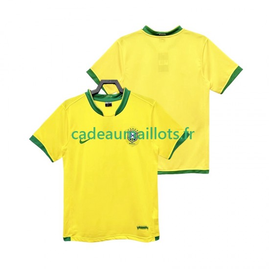 Brésil Maillot avec flocage Rétro Domicile 2006 ,Homme MC