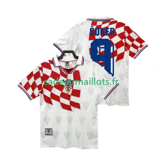 Croatie Maillot avec flocage BSUKER 9 Rétro Domicile 1988 ,Homme MC