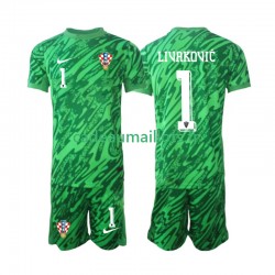 Croatie Maillot avec flocage DOMINIK LIVAKOVIC 1 Gardien Extérieur 2024 ,Tenue Enfant MC