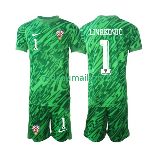 Croatie Maillot avec flocage DOMINIK LIVAKOVIC 1 Gardien Extérieur 2024 ,Tenue Enfant MC Croatie Maillot avec flocage DOMINIK LIVAKOVIC 1 Gardien Extérieur 2024 ,Tenue Enfant MC