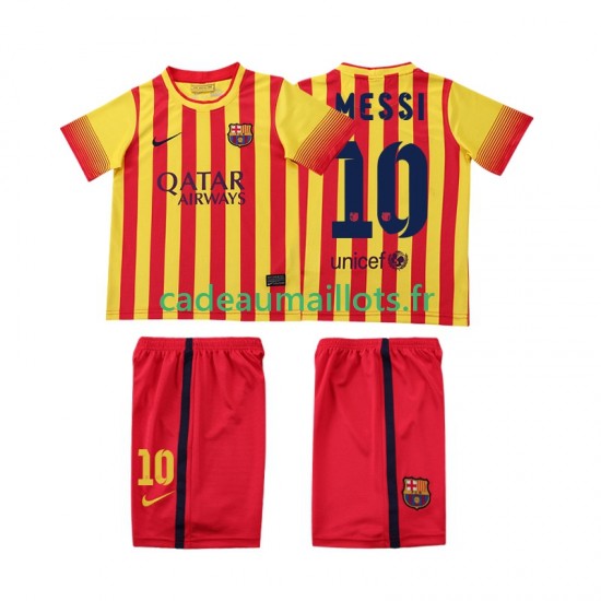 FC Barcelone Maillot avec flocage Lionel Messi 10 Rétro Extérieur 2013 2014 ,Tenue Enfant MC