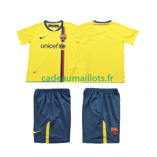 FC Barcelone Maillot avec flocage Rétro Extérieur 2008 2009 ,Tenue Enfant MC