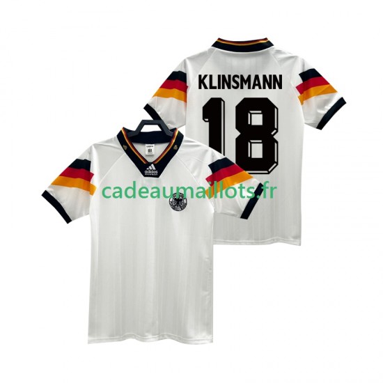 Allemagne Maillot avec flocage KLINSMANN 18 Rétro Domicile 1992 ,Homme MC