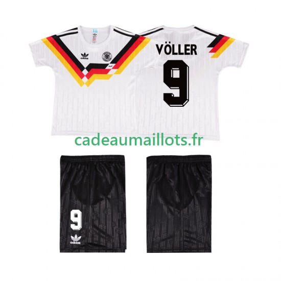 Allemagne Maillot avec flocage VOLLER 9 Rétro Domicile 1990 ,Tenue Enfant MC