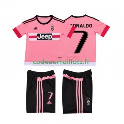 Juventus Maillot avec flocage Cristiano RONALDO 7 Rétro Extérieur 2015 2016 ,Tenue Enfant MC