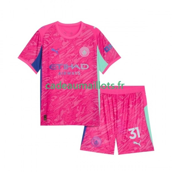 Manchester City Maillot avec flocage Ederson Moraes 31 Gardien Extérieur 2025-2026 ,Tenue Enfant MC