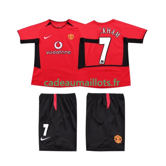 Manchester United Maillot avec flocage BECKHAM 7 Rétro Domicile 2010 1999 ,Tenue Enfant MC