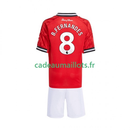 Manchester United Maillot avec flocage Bruno Fernandes 8 Domicile 2025-2026 ,Tenue Enfant MC