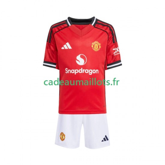 Manchester United Maillot avec flocage Domicile 2025-2026 ,Tenue Enfant MC