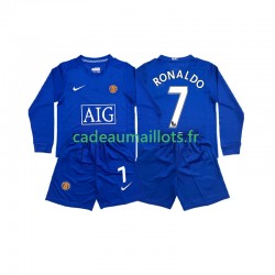 Manchester United Maillot avec flocage Cristiano Ronaldo 7 Rétro Extérieur 2008 ,Tenue Enfant ML