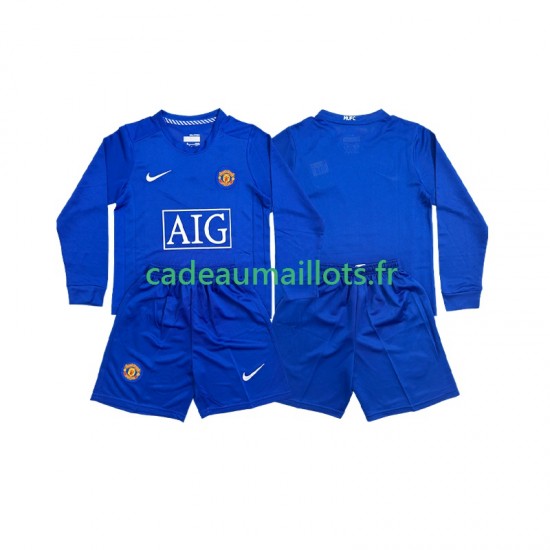 Manchester United Maillot avec flocage Rétro Extérieur 2008 ,Tenue Enfant ML