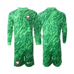 Pologne Maillot avec flocage Gardien 3ème 2024 ,Tenue Enfant ML