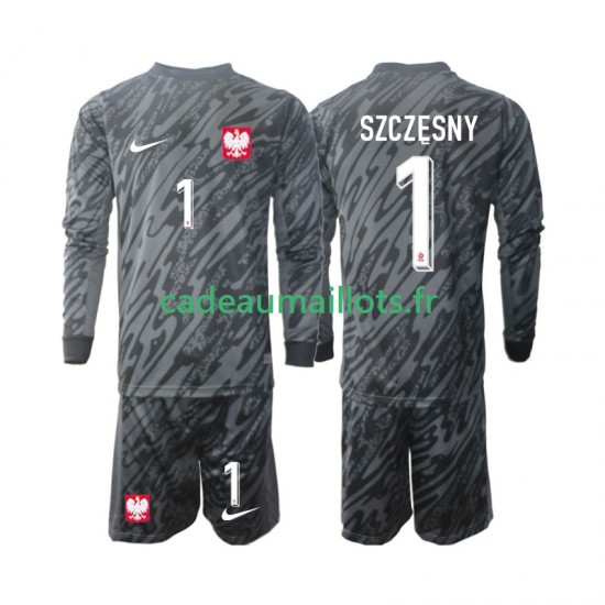 Pologne Maillot avec flocage Szczesny 1 Gardien Extérieur 2024 ,Tenue Enfant ML