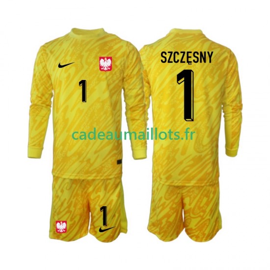 Pologne Maillot avec flocage Szczesny 1 Gardien Domicile 2024 ,Tenue Enfant ML Pologne Maillot avec flocage Szczesny 1 Gardien Domicile 2024 ,Tenue Enfant ML