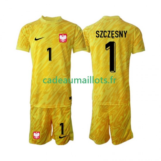 Pologne Maillot avec flocage Szczesny 1 Gardien Domicile 2024 ,Tenue Enfant MC