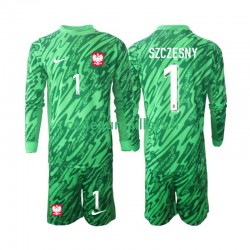 Pologne Maillot avec flocage Szczesny 1 Gardien 3ème 2024 ,Tenue Enfant ML