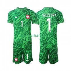 Pologne Maillot avec flocage Szczesny 1 Gardien 3ème 2024 ,Tenue Enfant MC