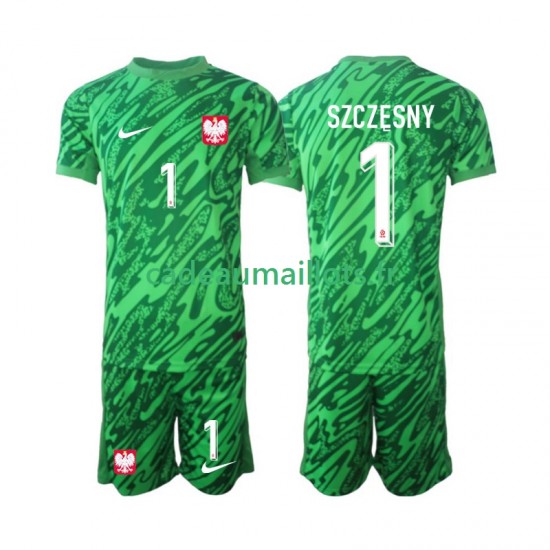 Pologne Maillot avec flocage Szczesny 1 Gardien 3ème 2024 ,Tenue Enfant MC