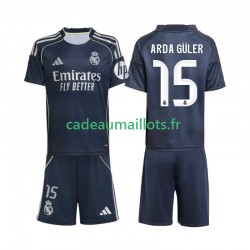 Real Madrid Maillot avec flocage Arda Guler 15 Extérieur 2025-2026 ,Tenue Enfant MC