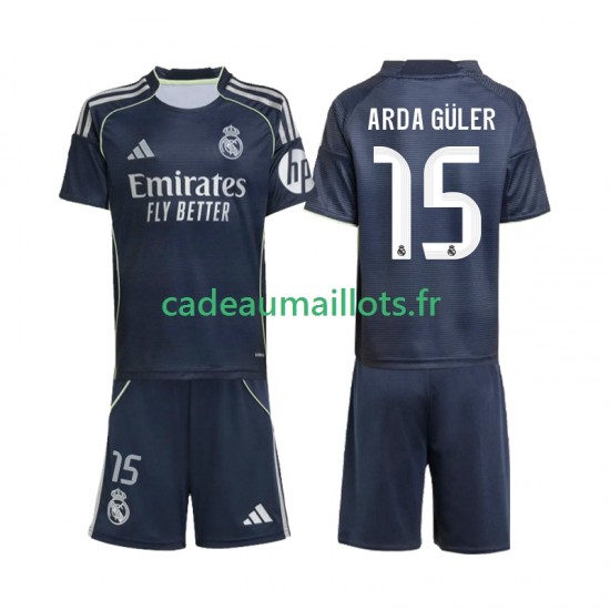 Real Madrid Maillot avec flocage Arda Guler 15 Extérieur 2025-2026 ,Tenue Enfant MC Real Madrid Maillot avec flocage Arda Guler 15 Extérieur 2025-2026 ,Tenue Enfant MC