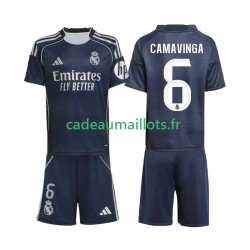 Real Madrid Maillot avec flocage Camavinga 6 Extérieur 2025-2026 ,Tenue Enfant MC