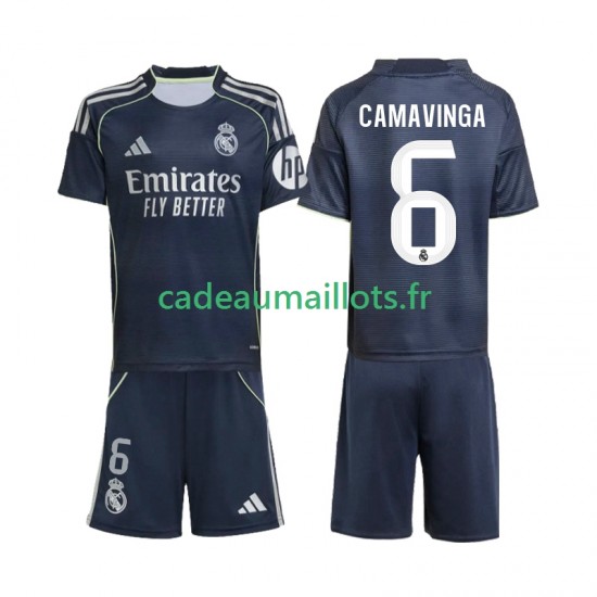 Real Madrid Maillot avec flocage Camavinga 6 Extérieur 2025-2026 ,Tenue Enfant MC Real Madrid Maillot avec flocage Camavinga 6 Extérieur 2025-2026 ,Tenue Enfant MC