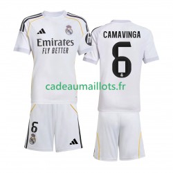 Real Madrid Maillot avec flocage Camavinga 6 Domicile 2025-2026 ,Tenue Enfant MC