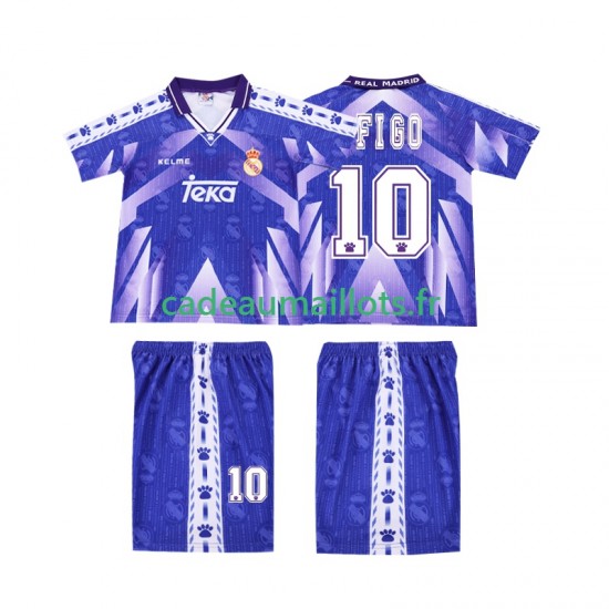 Real Madrid Maillot avec flocage FIGO 10 - Rétro Extérieur 1996 2004 ,Tenue Enfant MC