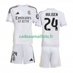 Real Madrid Maillot avec flocage Huijsen 24 Domicile 2025-2026 ,Tenue Enfant MC