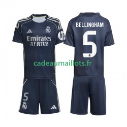 Real Madrid Maillot avec flocage Jude Bellingham 5 Extérieur 2025-2026 ,Tenue Enfant MC