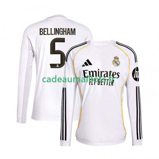 Real Madrid Maillot avec flocage Jude Bellingham 5 Domicile 2025-2026 ,Homme ML