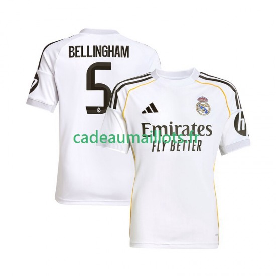 Real Madrid Maillot avec flocage Jude Bellingham 5 Domicile 2025-2026 ,Homme MC