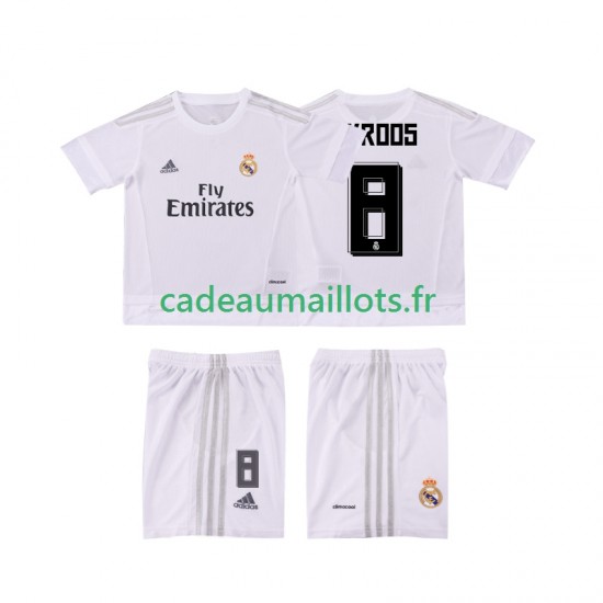 Real Madrid Maillot avec flocage KROOS 8 Rétro Domicile 2015 2016 ,Tenue Enfant MC