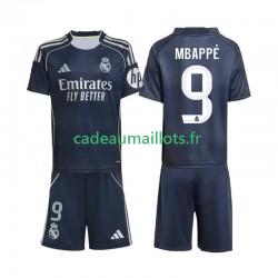Real Madrid Maillot avec flocage Mbappé Kylian 9 Extérieur 2025-2026 ,Tenue Enfant MC