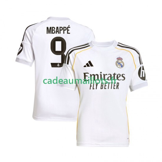 Real Madrid Maillot avec flocage Mbappé Kylian 9 Domicile 2025-2026 ,Homme MC