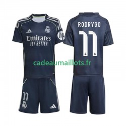 Real Madrid Maillot avec flocage Rodrygo 11 Extérieur 2025-2026 ,Tenue Enfant MC