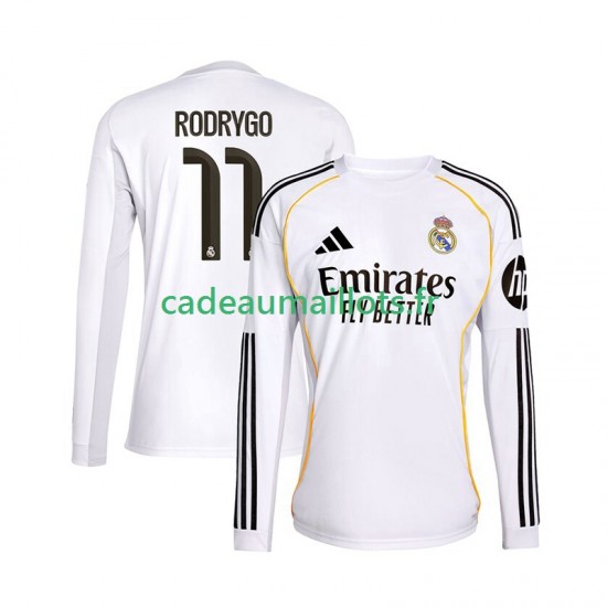 Real Madrid Maillot avec flocage Rodrygo 11 Domicile 2025-2026 ,Homme ML