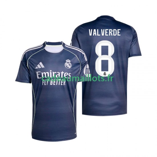 Real Madrid Maillot avec flocage Valverde 8 Extérieur 2025-2026 ,Homme MC