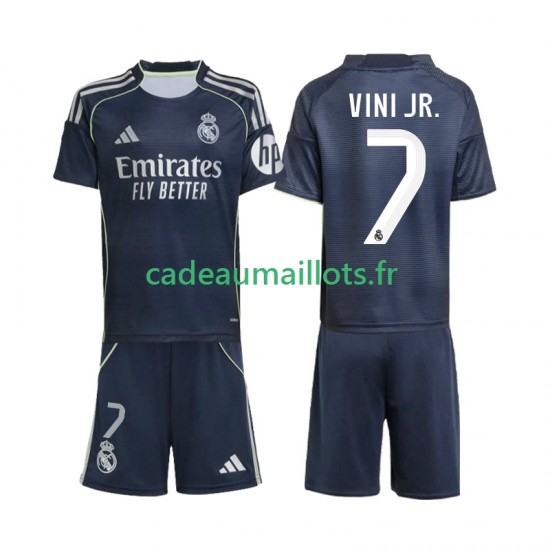 Real Madrid Maillot avec flocage Vinicius Junior 7 Extérieur 2025-2026 ,Tenue Enfant MC