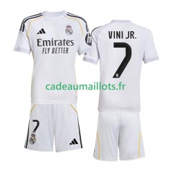 Real Madrid Maillot avec flocage Vinicius Junior 7 Domicile 2025-2026 ,Tenue Enfant MC