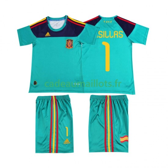 Espagne Maillot avec flocage Casillas 1 Rétro Domicile 2010 ,Tenue Enfant MC