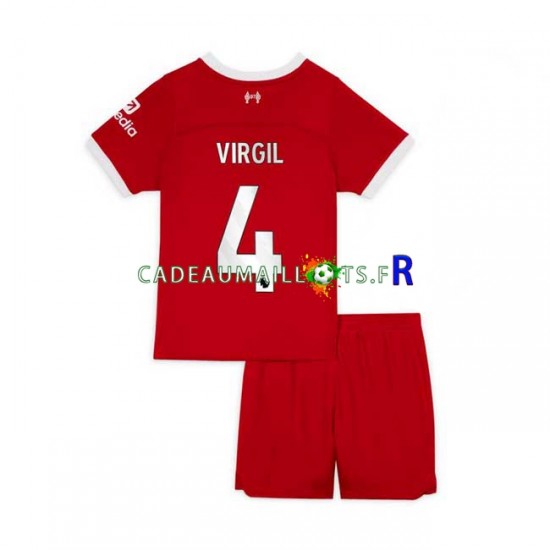 Liverpool Maillot avec flocage Virgil van Dijk 4 Domicile 2023-2024 ,Tenue Enfant MC