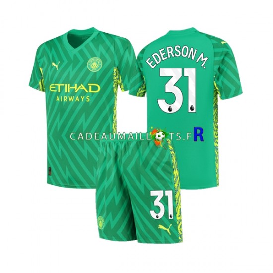 Manchester City Maillot avec flocage Ederson Moraes 31 Gardien Domicile 2023-2024 ,Tenue Enfant MC